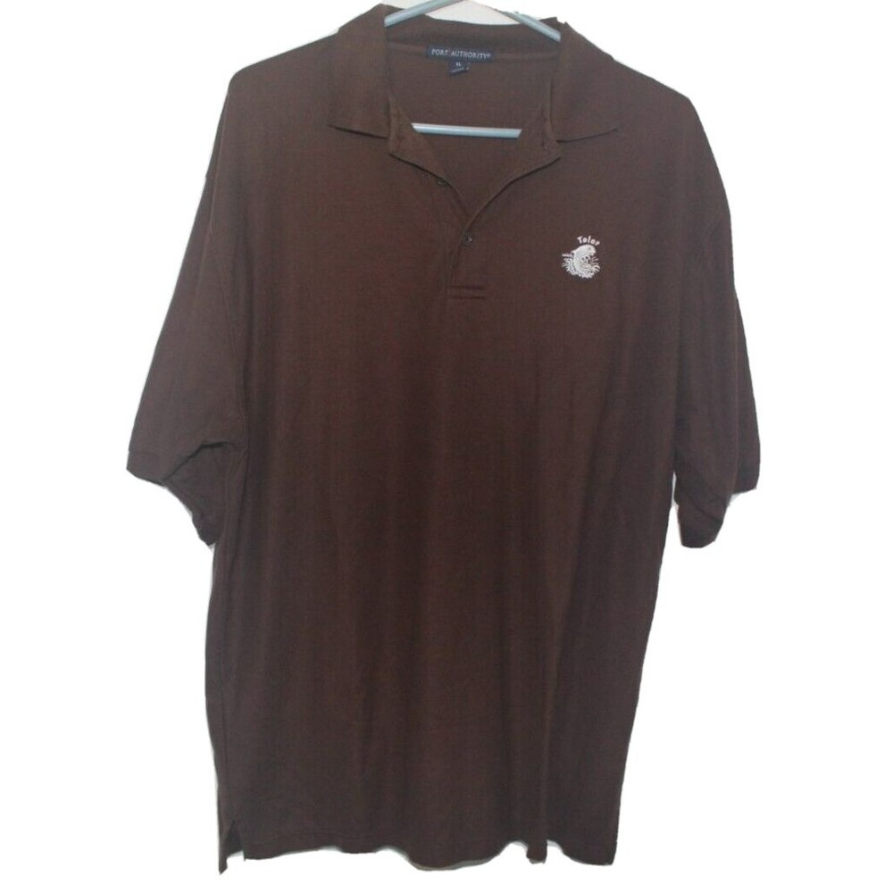 Toler Elem Dolphins Brown Polo Shirt Men’s XL Port Authority Short Sleeve